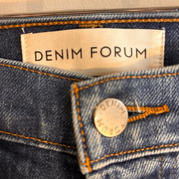 DENIM FORUM Sz 24 Jeans The Arlo High Rise Straight 28L Button Fly in Blue - Picture 6 of 12